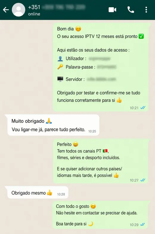Testemunho WhatsApp IPTV Portugal