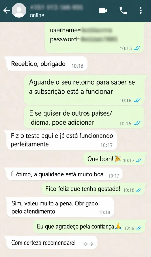 Testemunho WhatsApp IPTV Portugal